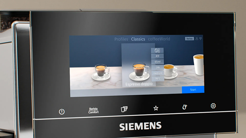 Siemens EQ900 koffiemachine display